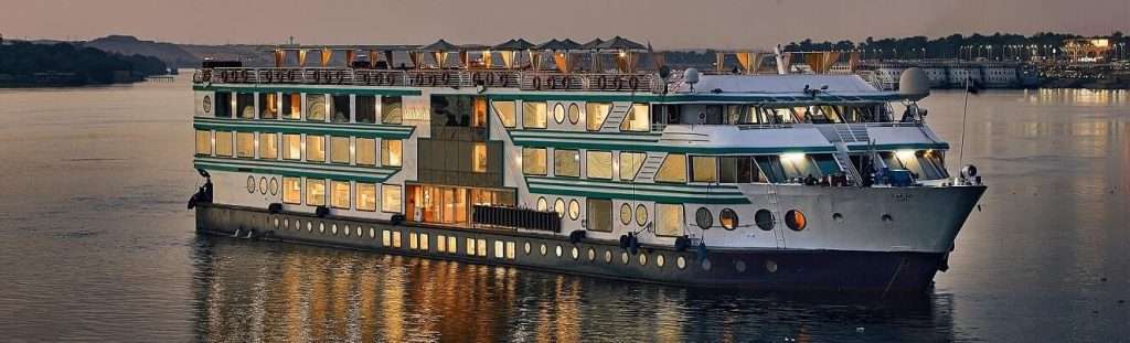 Ship cruising on the Nile River