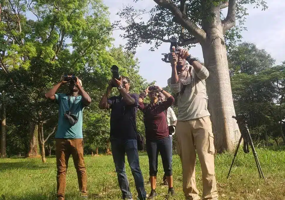 Cameramen taking pictures of the wildlife Reserve