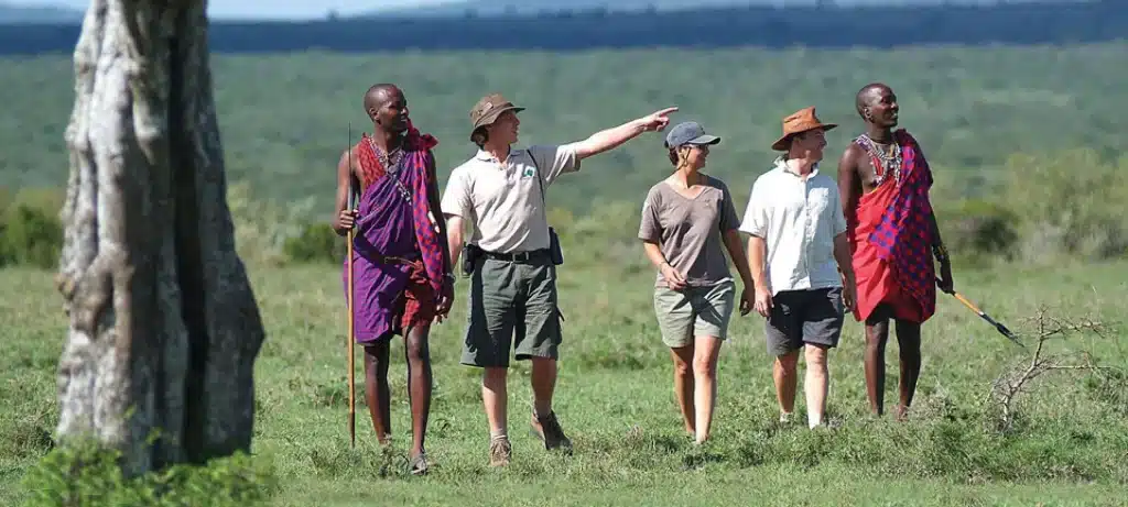 Tourists Going on a Walking Safari